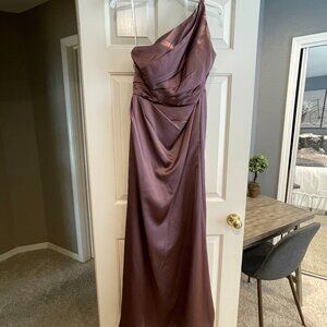 Watters Designs One Shoulder Charmeuse Dress Brand New | Color: Fig | Size: L